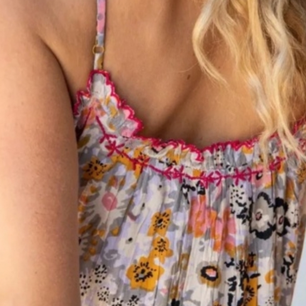 Natural Life Floral Embroidered Harley Sundress Bohemian Hippie Femenine SzXS/S - Picture 14 of 16